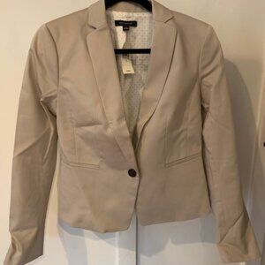 Ann Taylor Stretch Cotton Fitted Blazer Khaki size 2 NWT